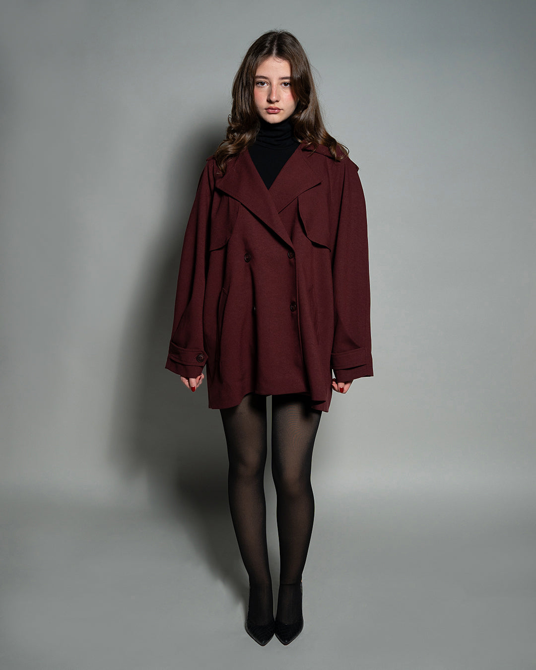 ivy coat burgundy