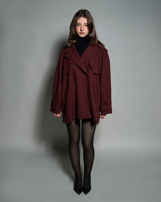 ivy coat burgundy