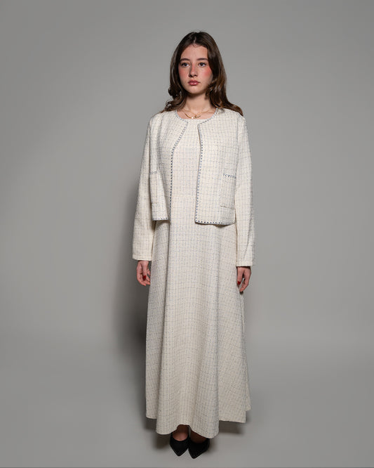 white tweed set